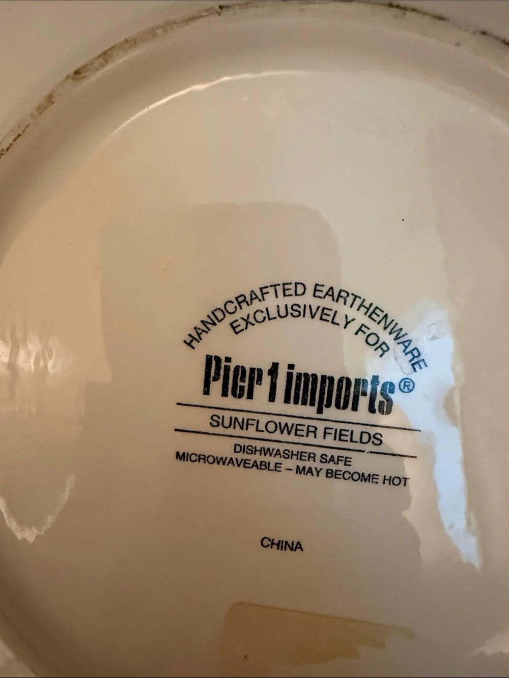 Vintage Pier 1 Sunflower Ceramic 3D Sunflower Plate
